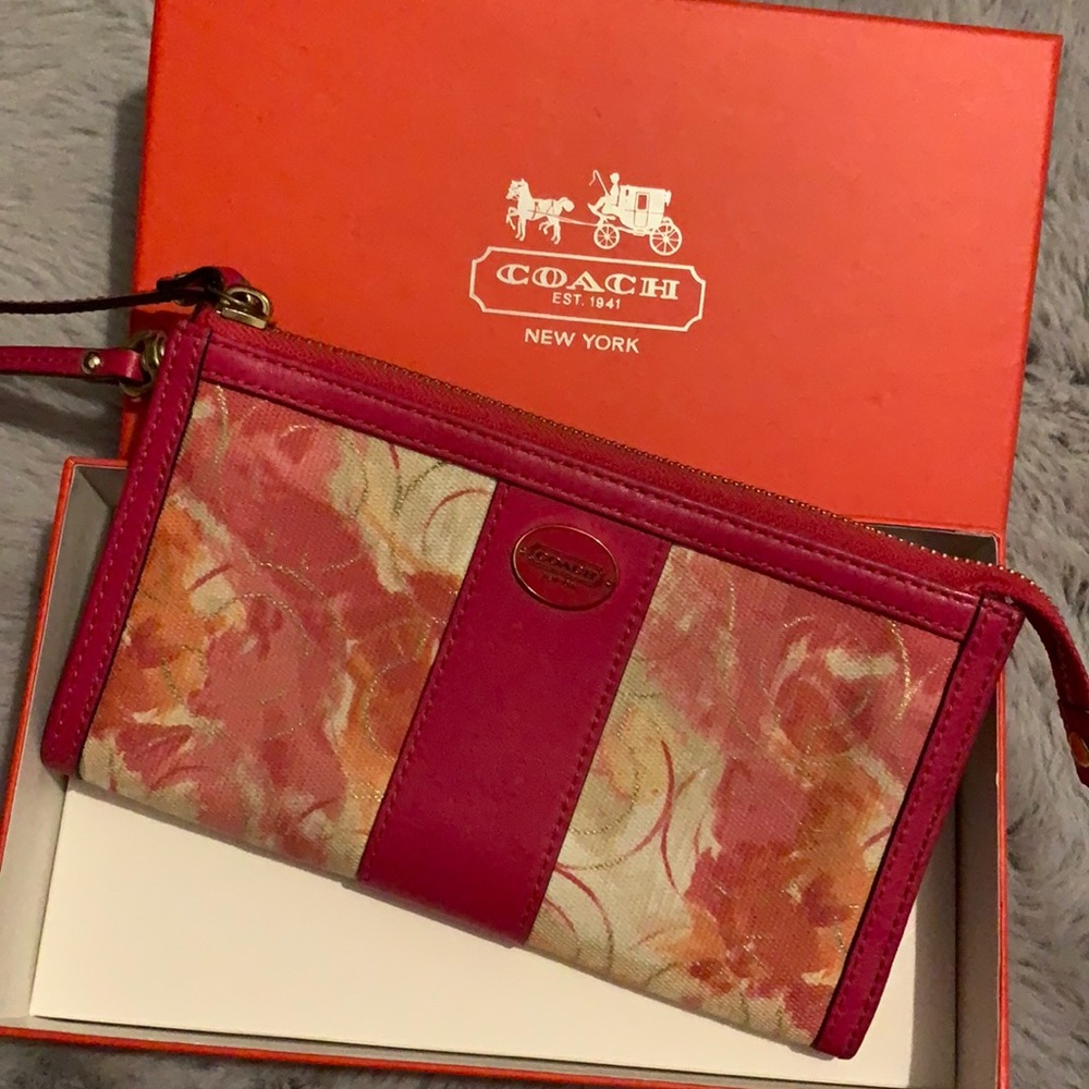 Coach Coral Multi canvas wallet
